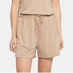 NYDJ Taupe French Terry Pull On Drawstring Lounge Shorts Women’s Size L/XL